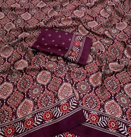 Saree Crep- Ajrakh