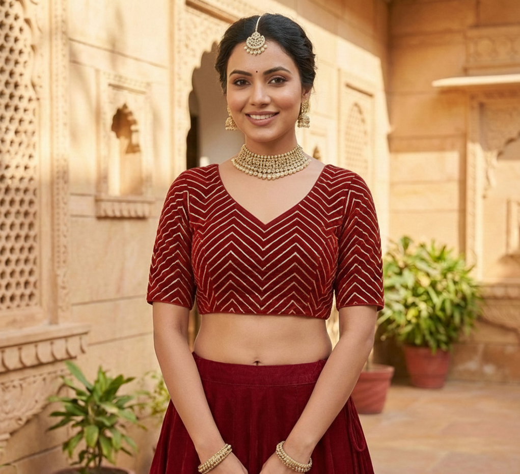 Georgette Gota paati work Blouse