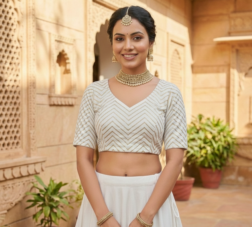 Georgette Gota paati work Blouse