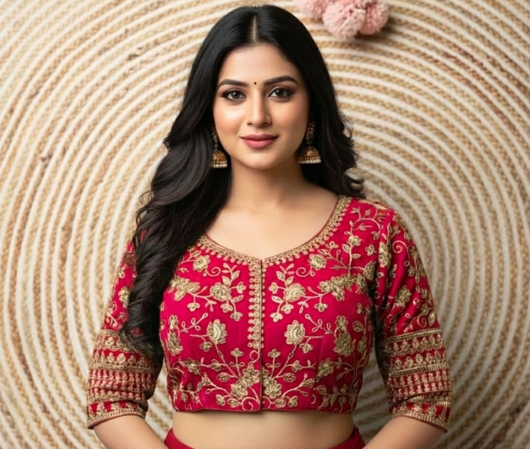 VELVET EMBROIDERY WORK BLOUSE