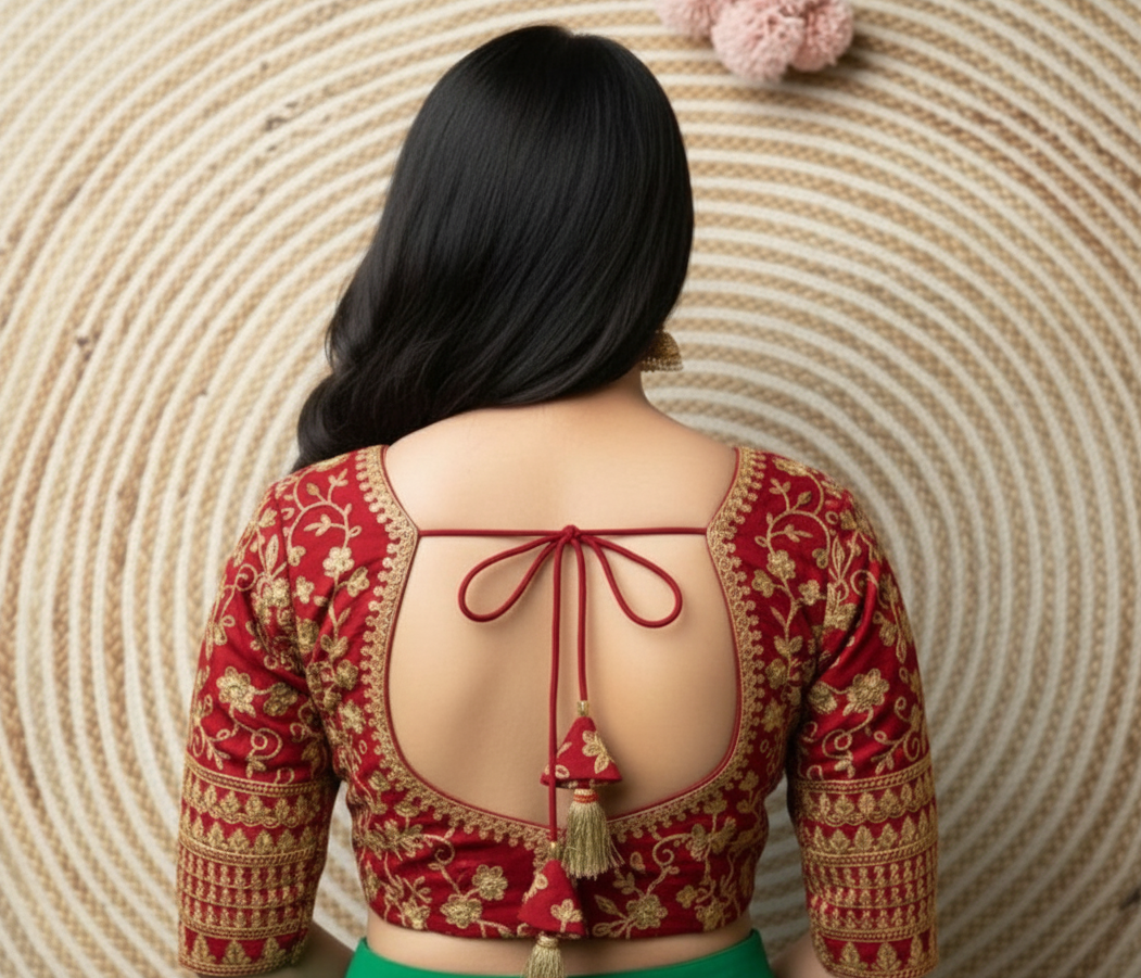 VELVET EMBROIDERY WORK BLOUSE