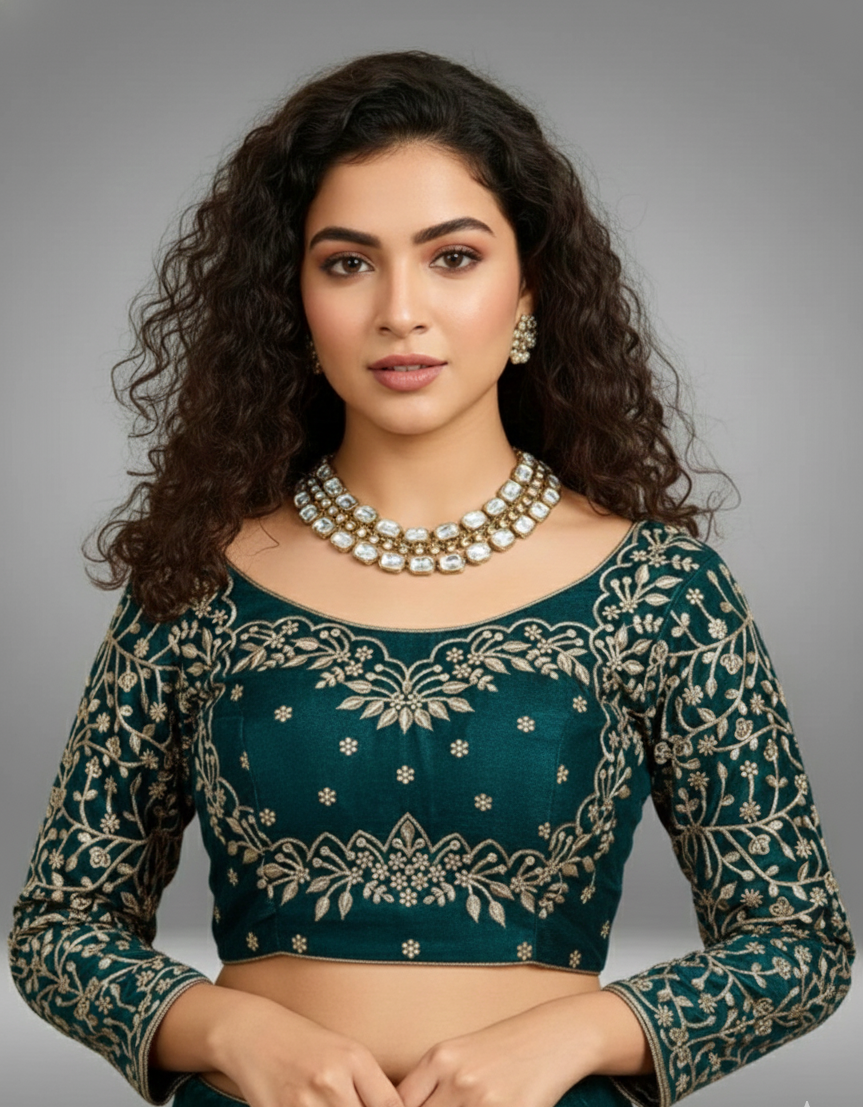 VICHITRA SILK EMBROIDERY WORK BLOUSE