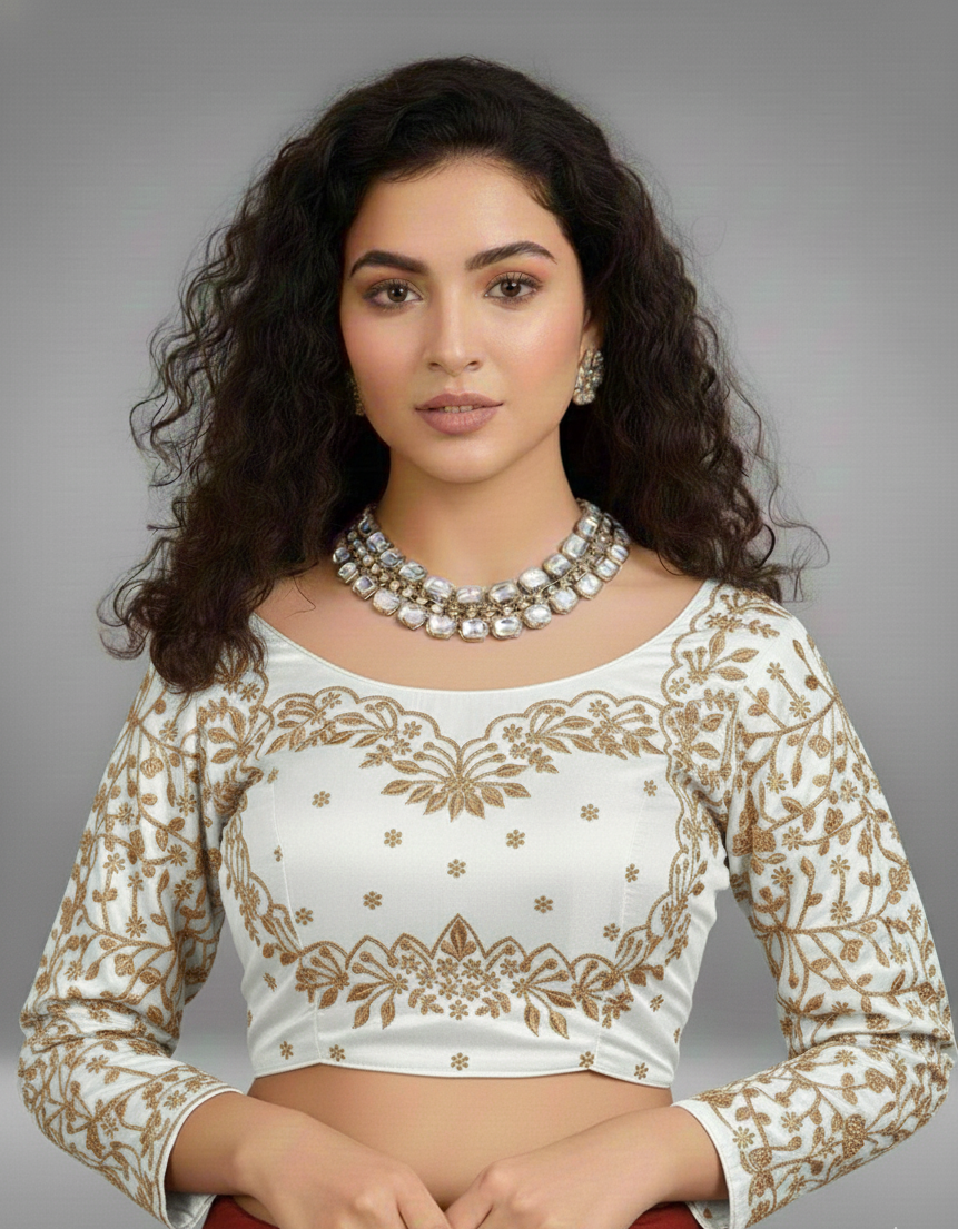 VICHITRA SILK EMBROIDERY WORK BLOUSE