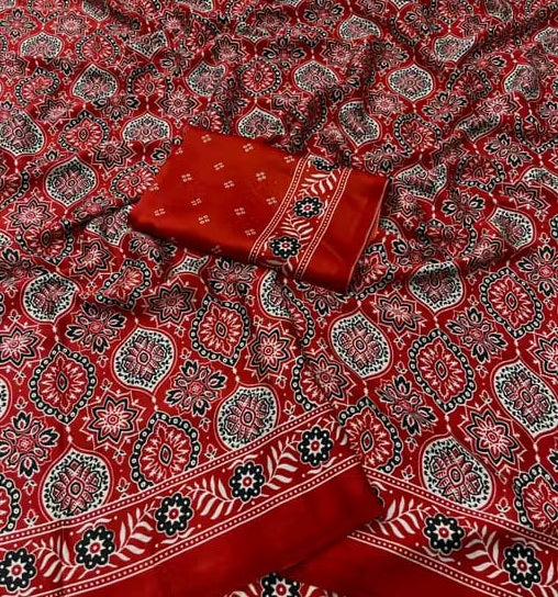 Saree Crep- Ajrakh