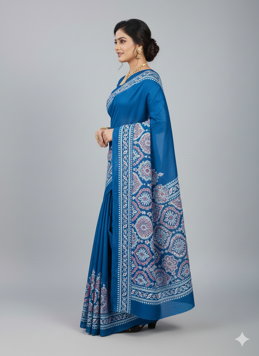 Saree Crep- Ajrakh