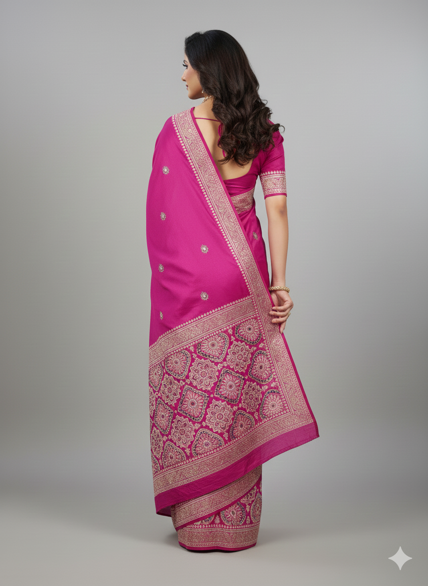 Saree Crep- Ajrakh