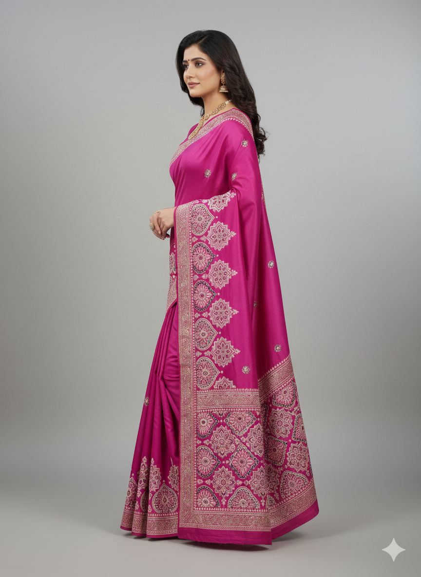 Saree Crep- Ajrakh