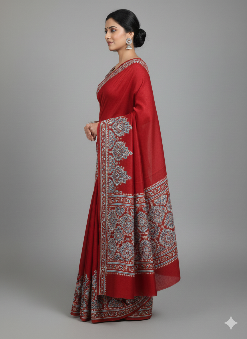 Saree Crep- Ajrakh