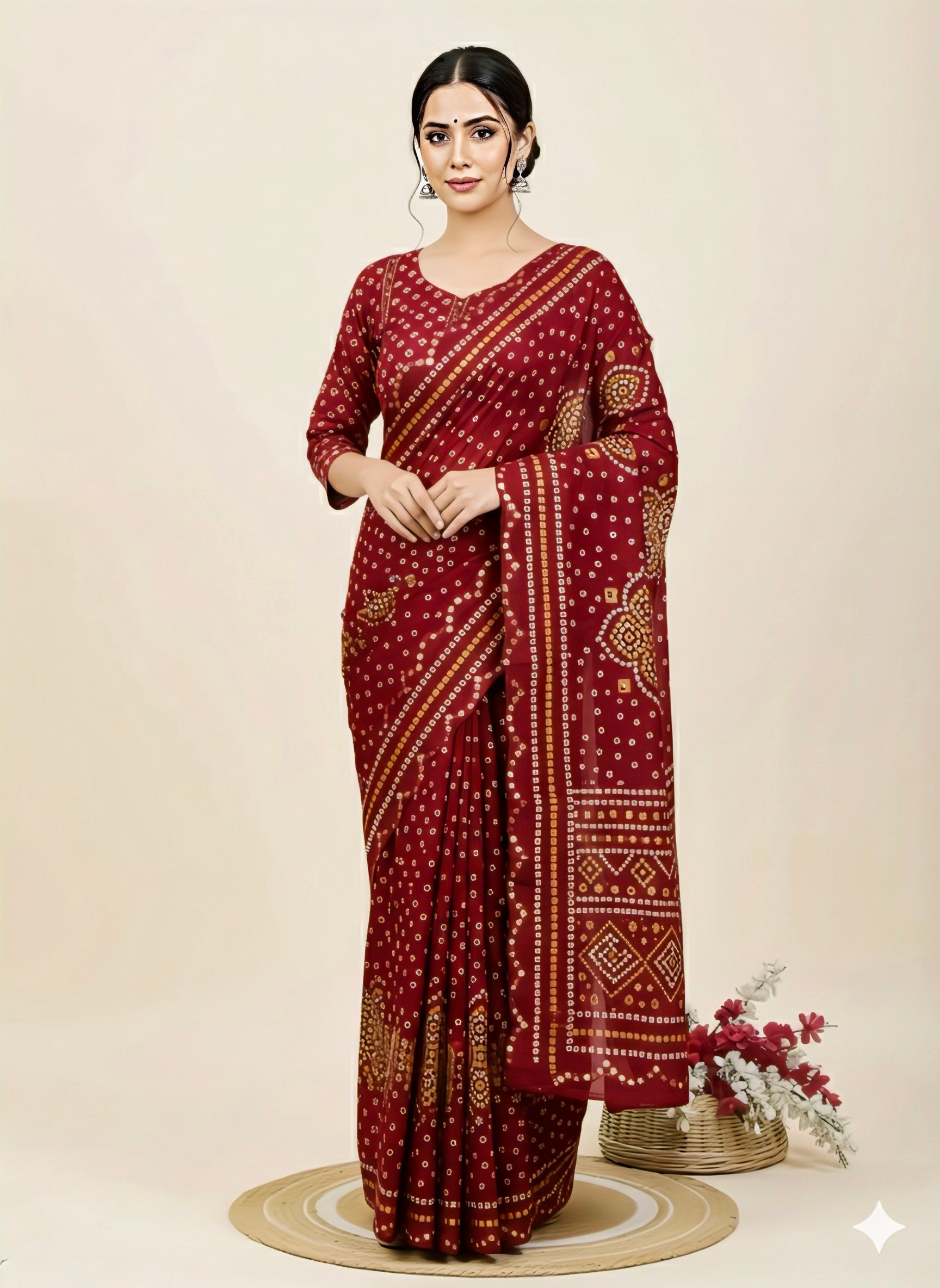 Saree Mirror Bandhani