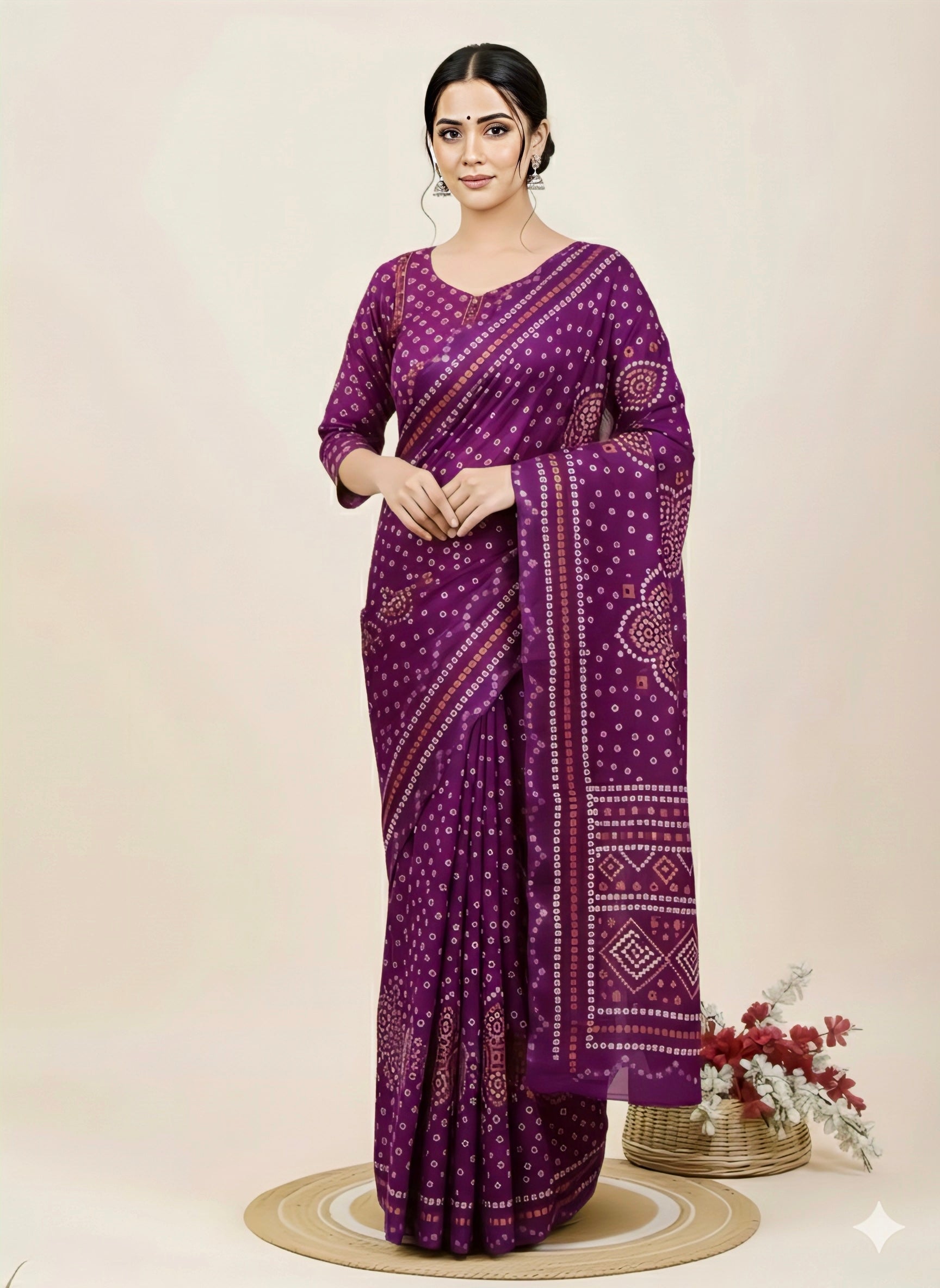 Saree Mirror Bandhani