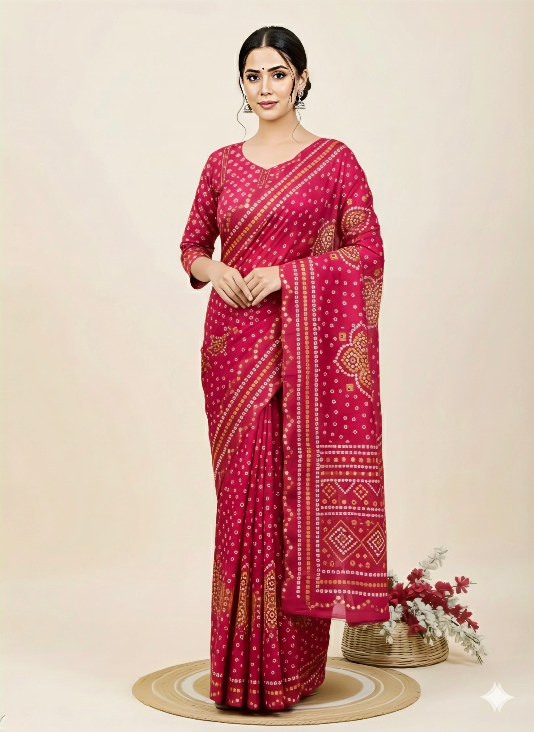 Saree Mirror Bandhani