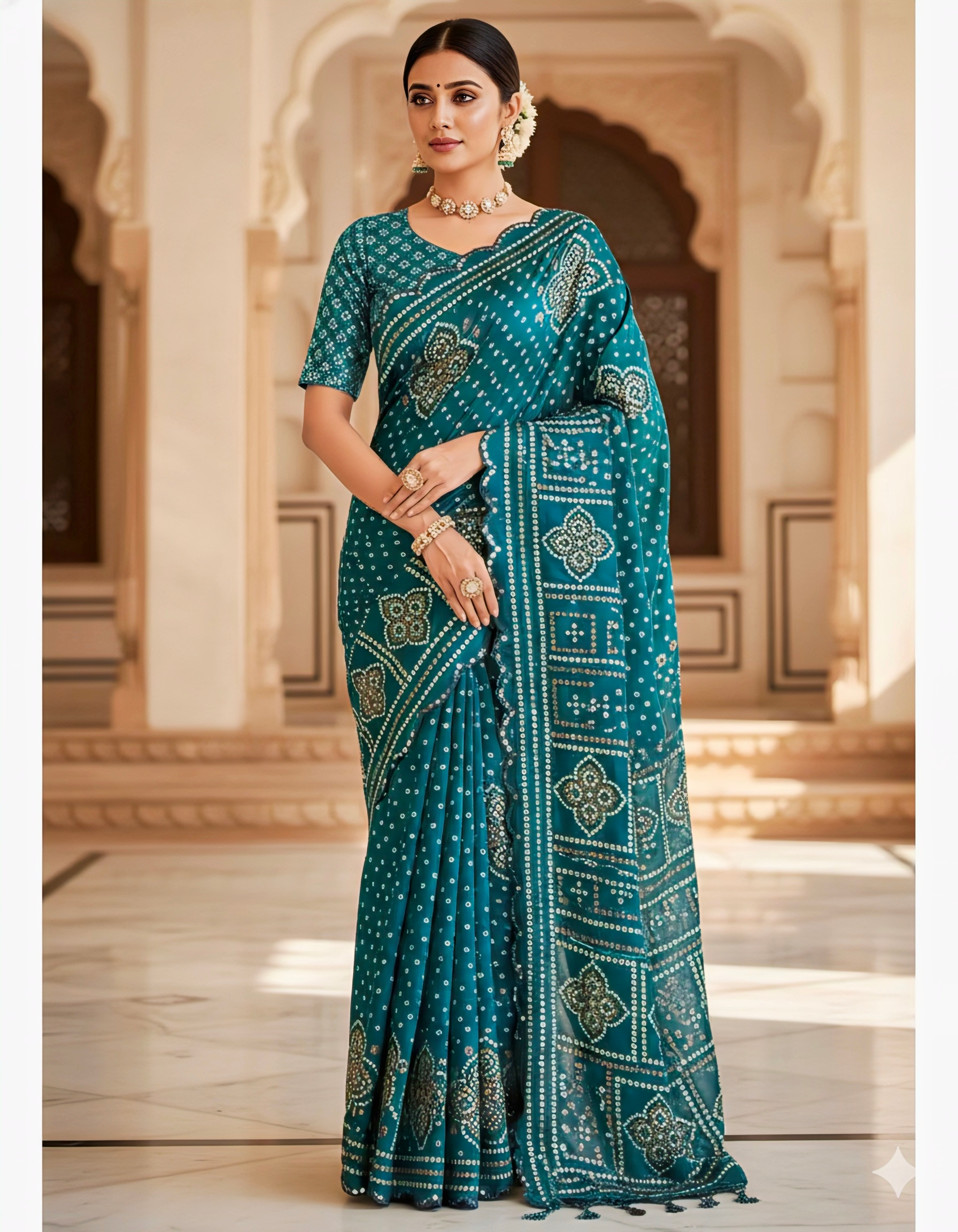 Saree Mirror Bandhani