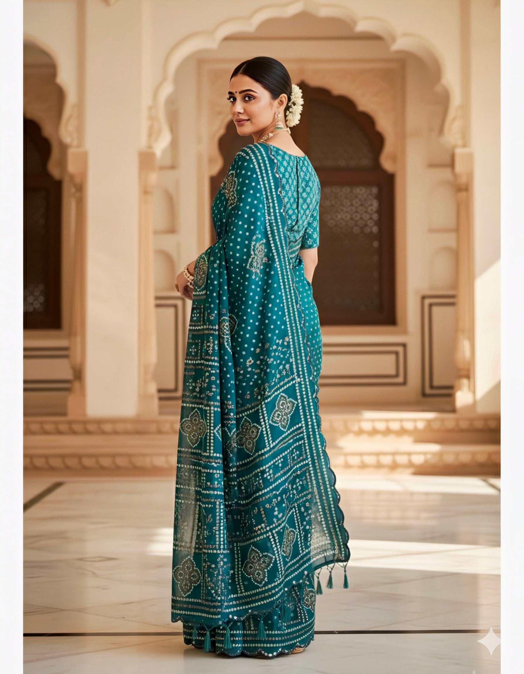 Saree Mirror Bandhani