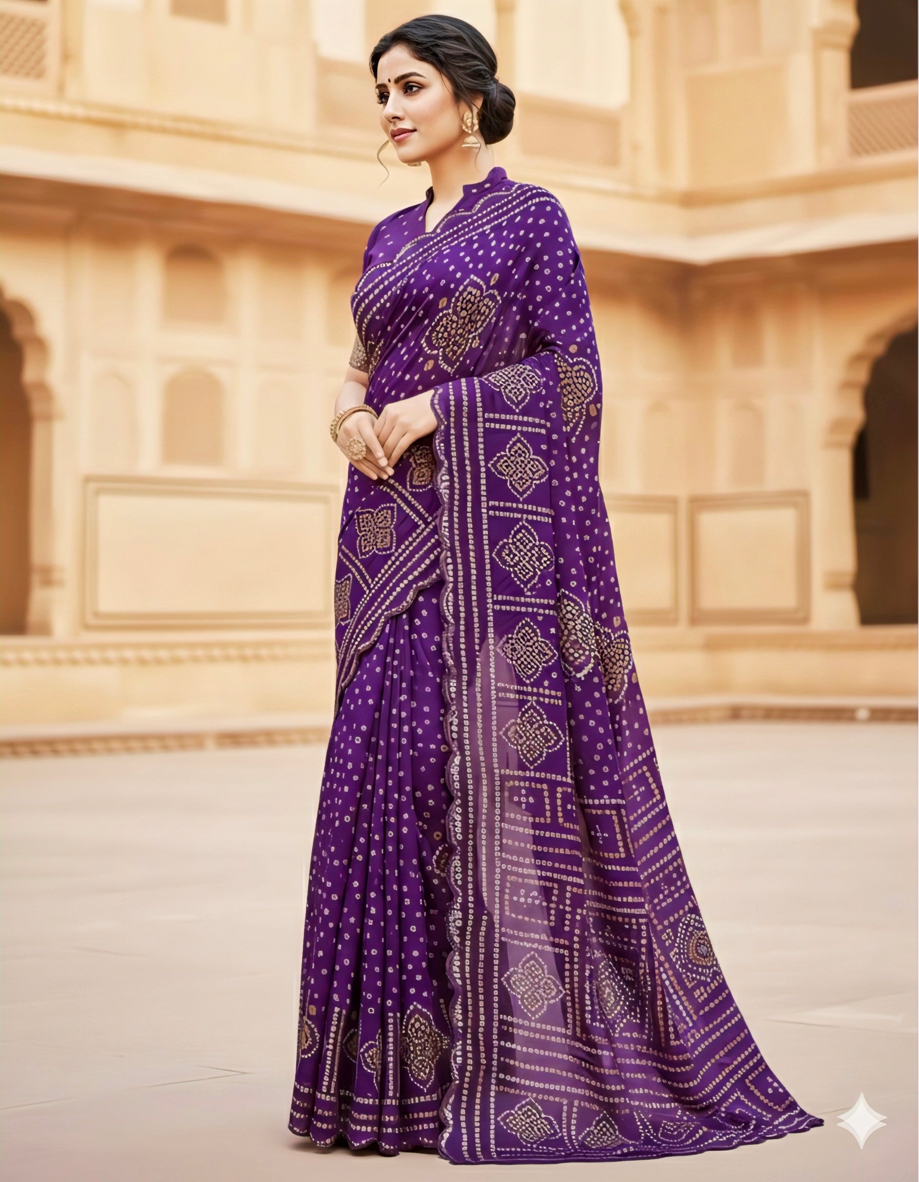 Saree Mirror Bandhani