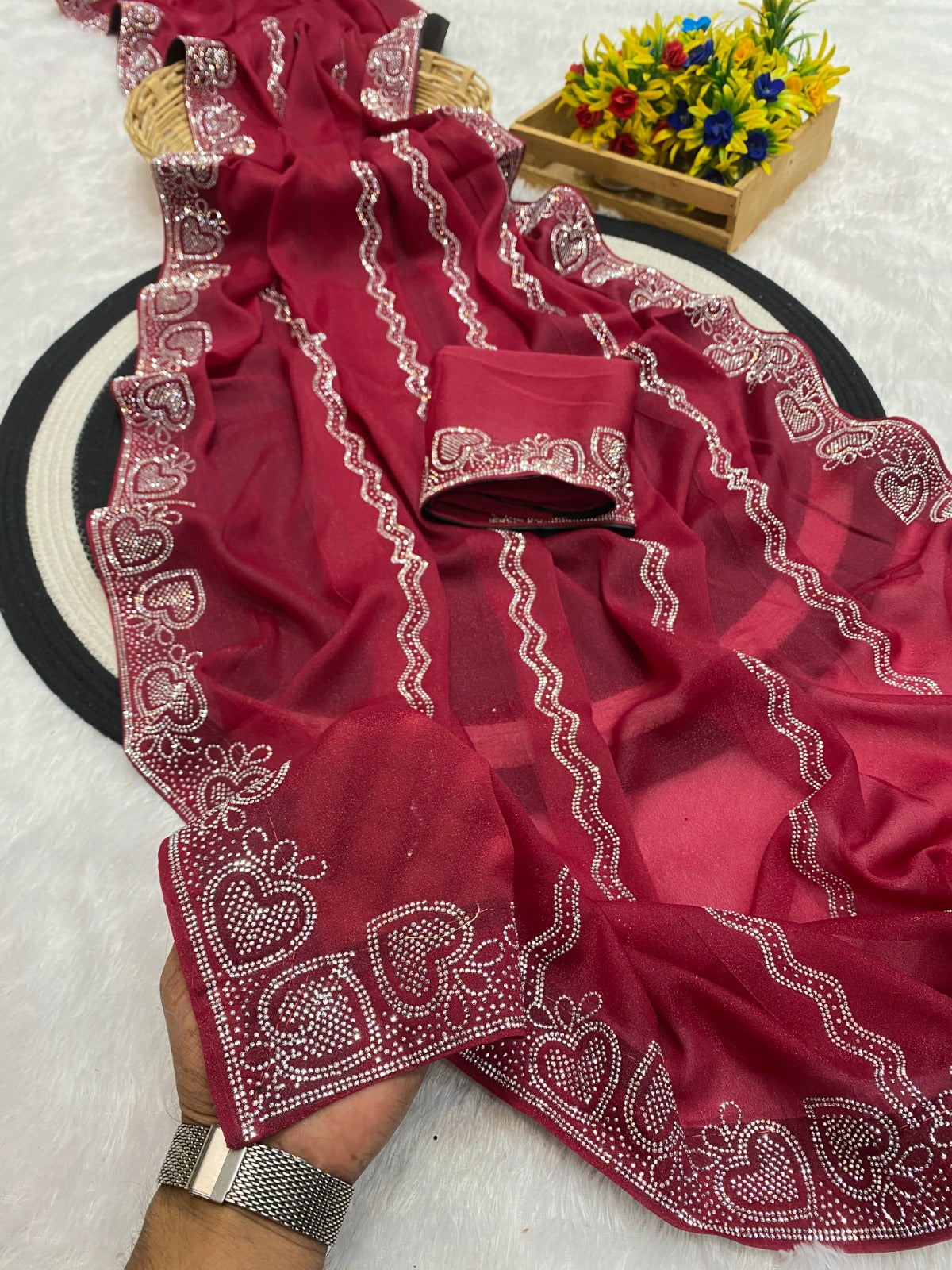Saree Star Siroski  Heart