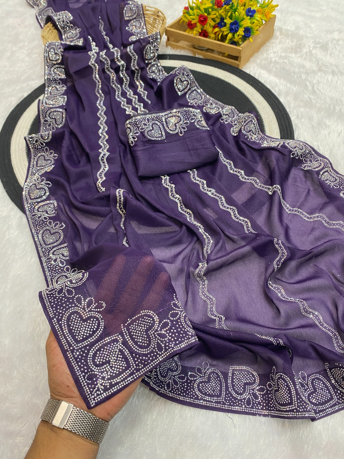 Saree Star Siroski  Heart