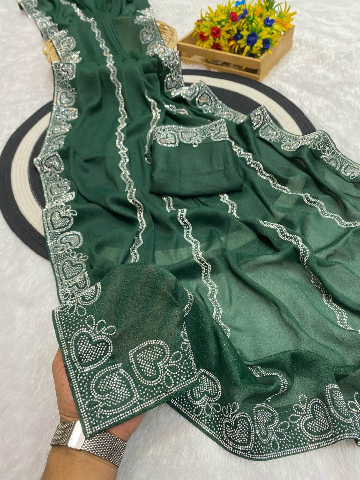 Saree Star Siroski  Heart