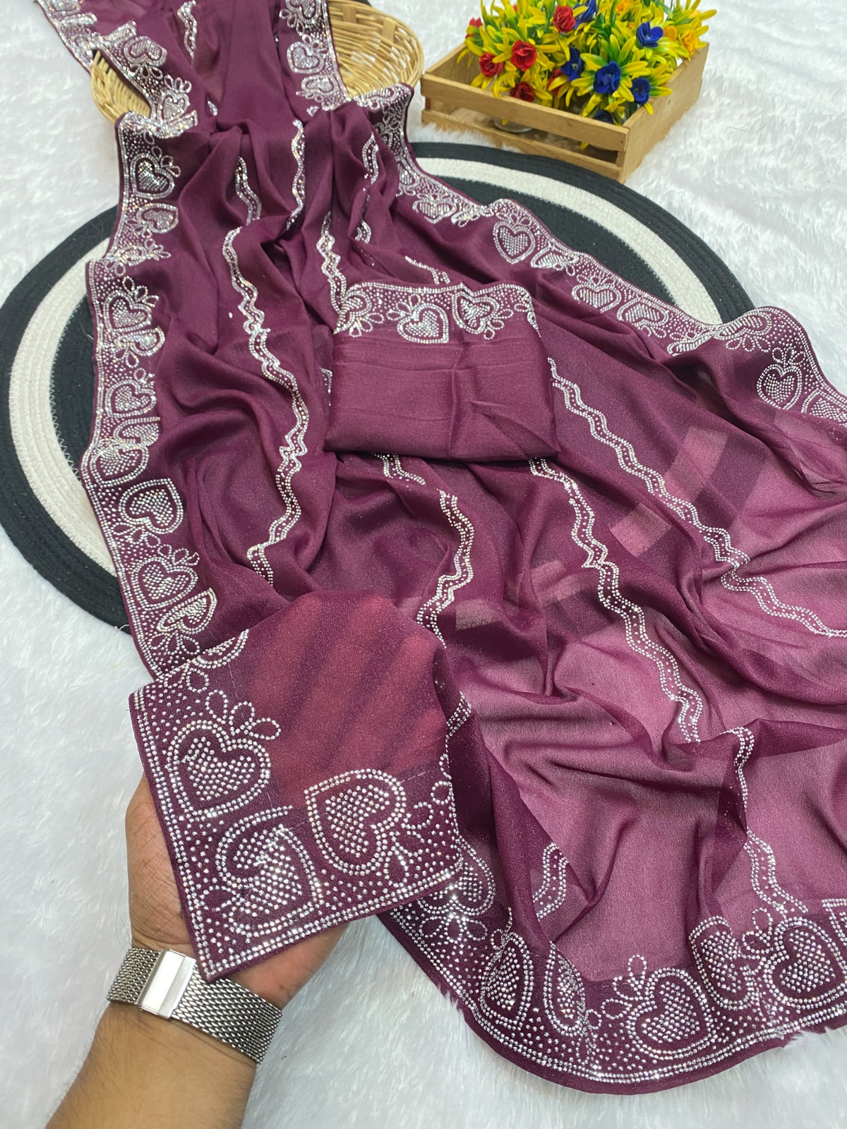 Saree Star Siroski  Heart