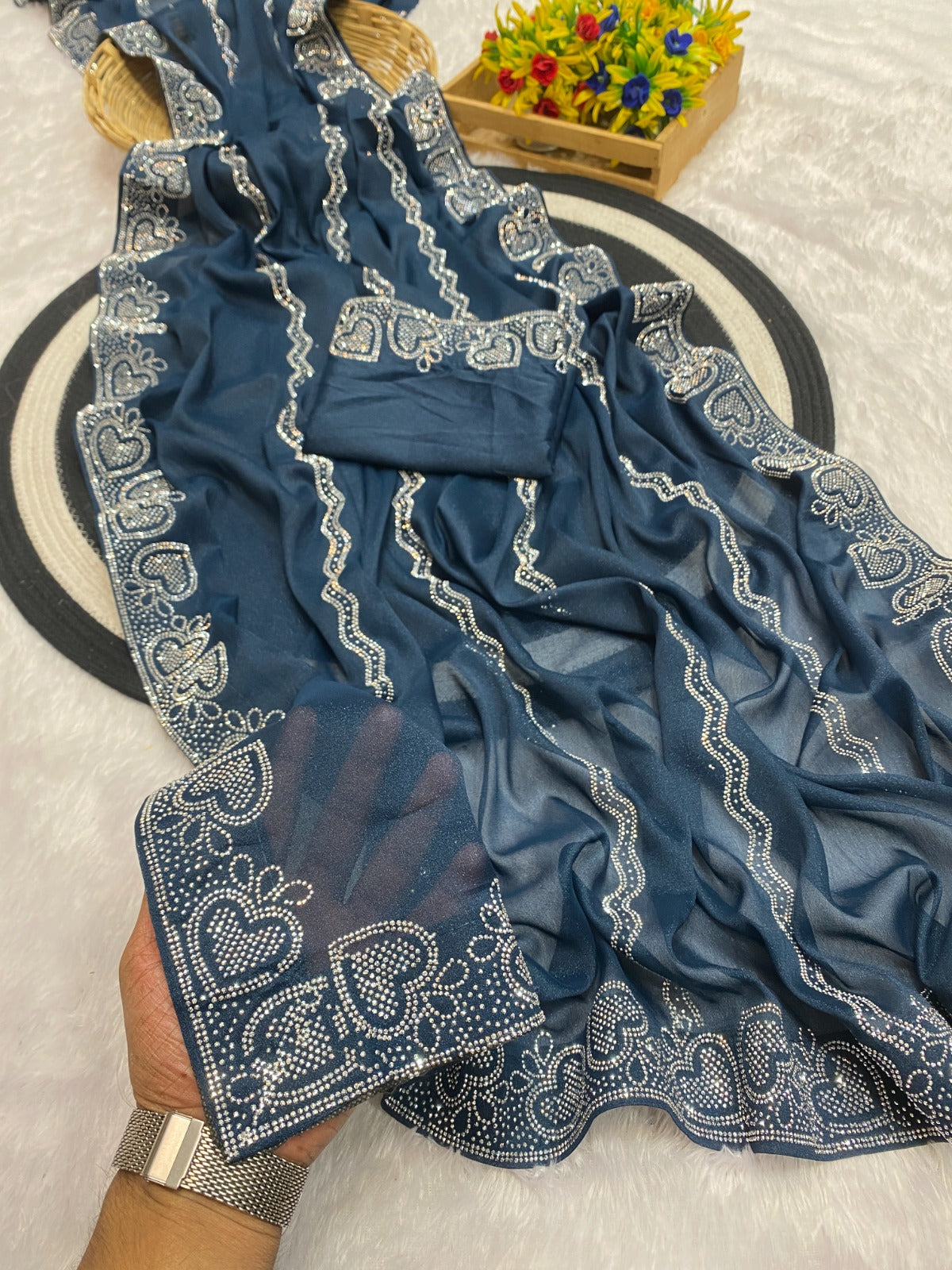 Saree Star Siroski  Heart
