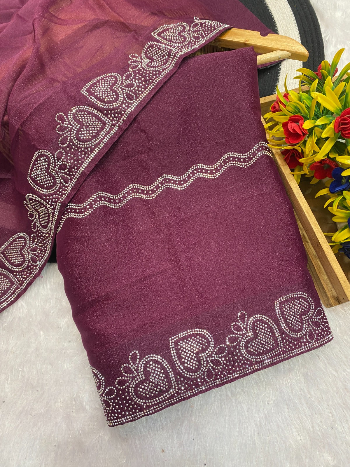 Saree Star Siroski  Heart