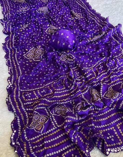 Saree Bandhani Moss work