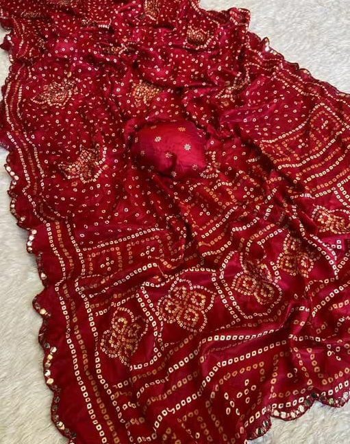 Saree Bandhani Moss work