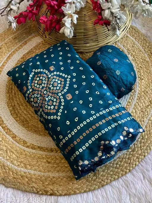 Saree Bandhani Moss work