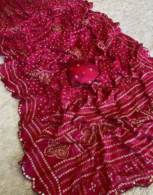 Saree Bandhani Moss work
