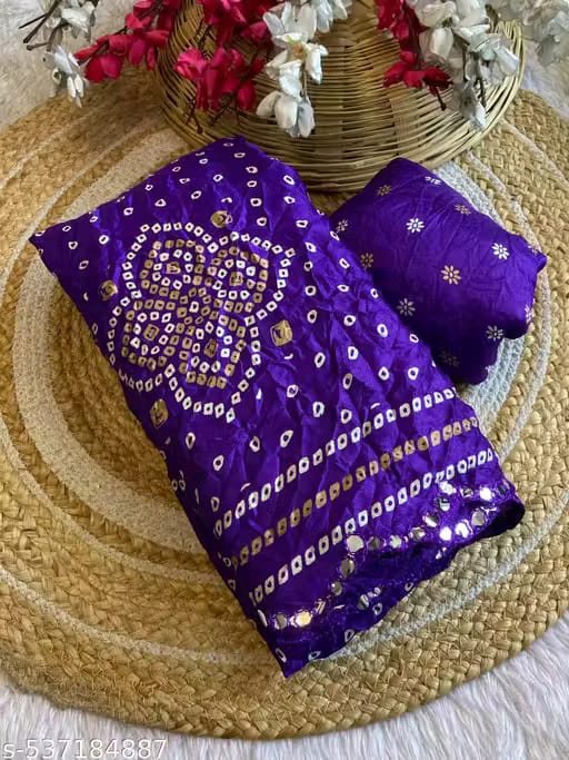 Saree Bandhani Moss work