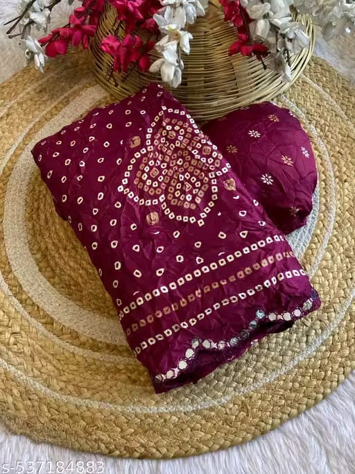 Saree Bandhani Moss work