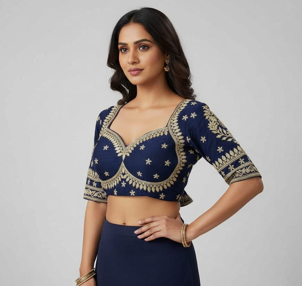 SILK BLEND EMBROIDERY WORK BLOUSE