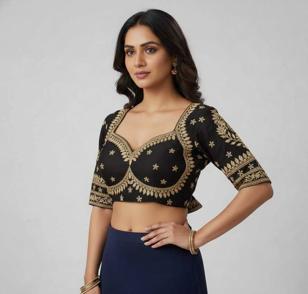 SILK BLEND EMBROIDERY WORK BLOUSE