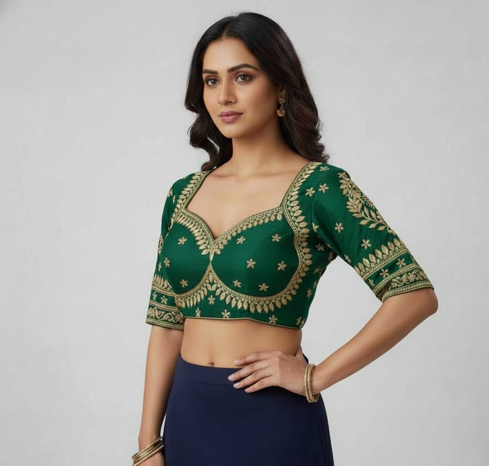 SILK BLEND EMBROIDERY WORK BLOUSE