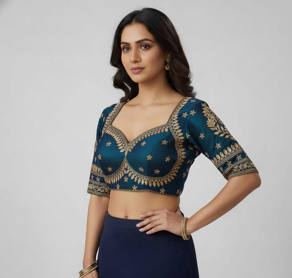 SILK BLEND EMBROIDERY WORK BLOUSE