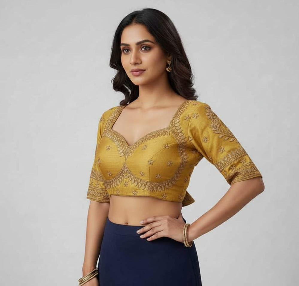 SILK BLEND EMBROIDERY WORK BLOUSE