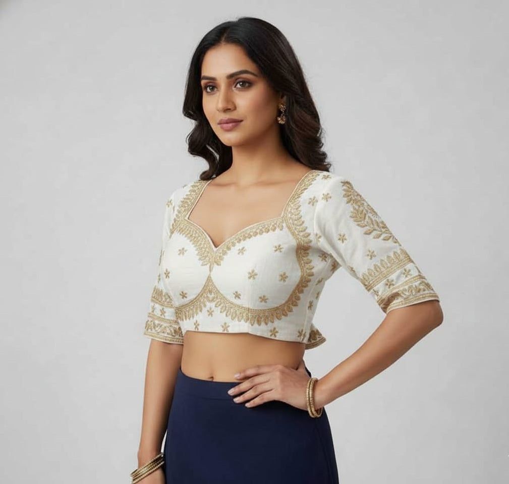 SILK BLEND EMBROIDERY WORK BLOUSE