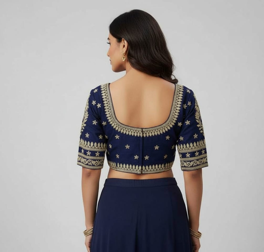 SILK BLEND EMBROIDERY WORK BLOUSE