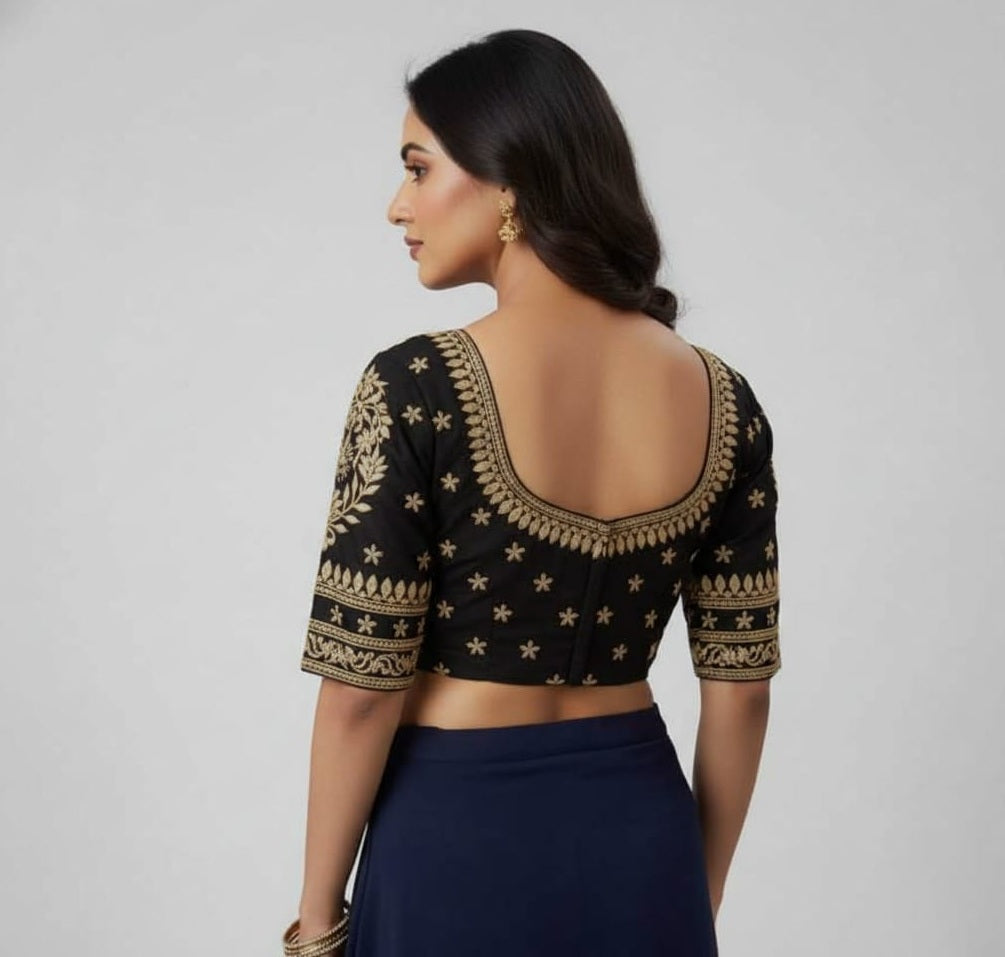 SILK BLEND EMBROIDERY WORK BLOUSE