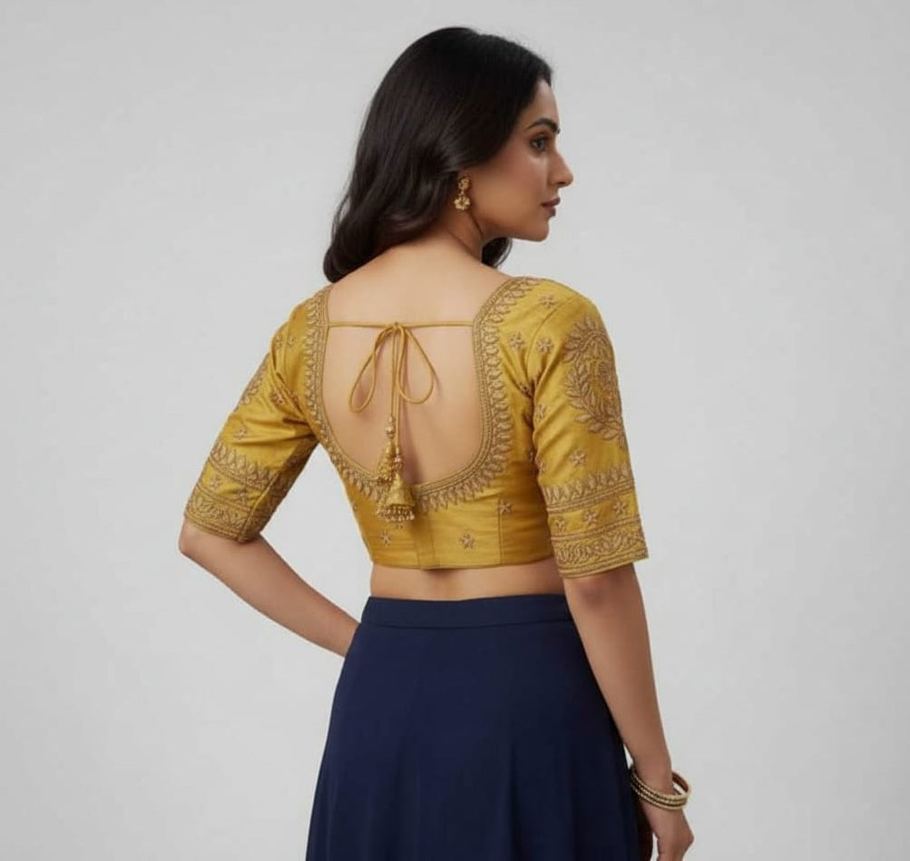 SILK BLEND EMBROIDERY WORK BLOUSE