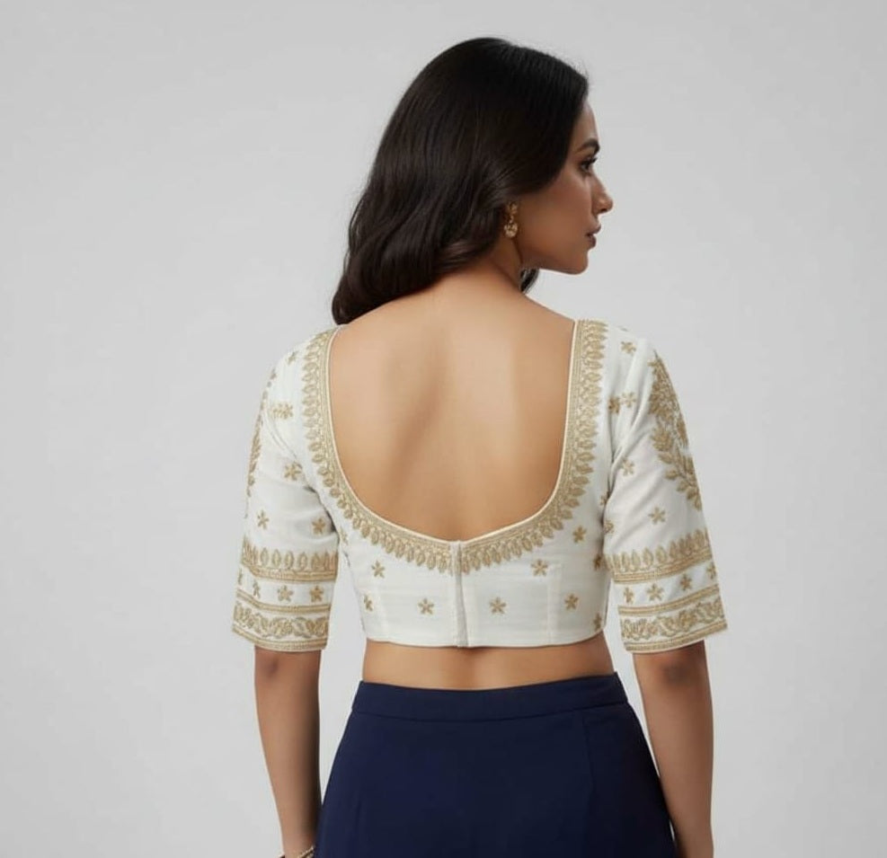 SILK BLEND EMBROIDERY WORK BLOUSE