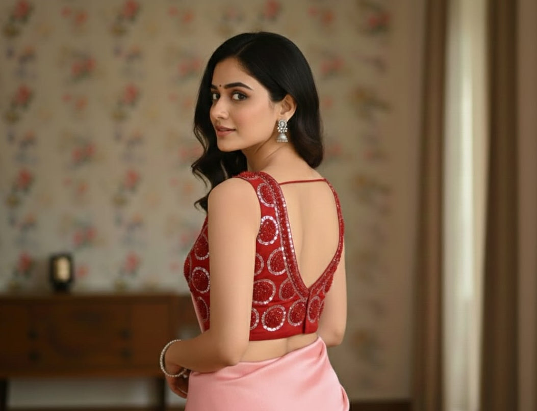 Net sequence work blouse