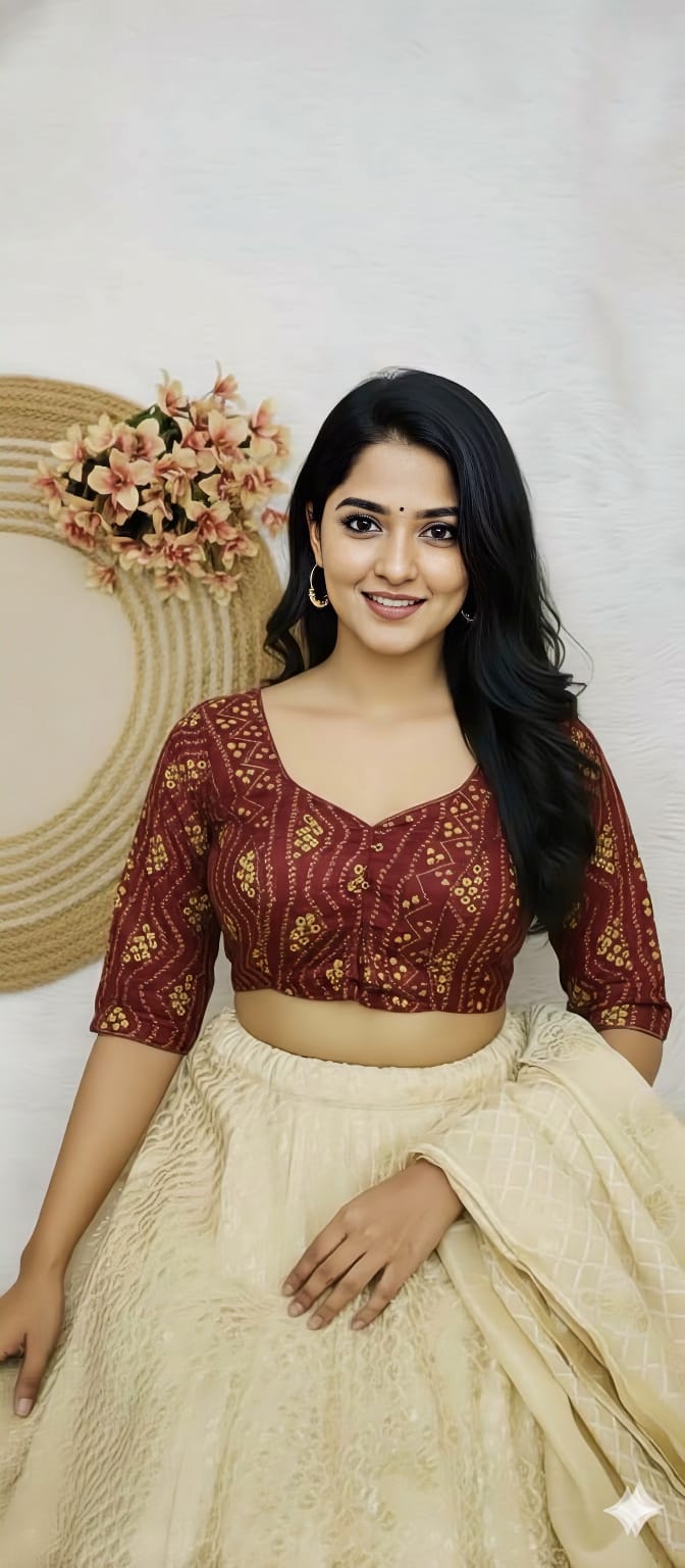 COTTON SILK BANDHANI PRINT WORK BLOUSE