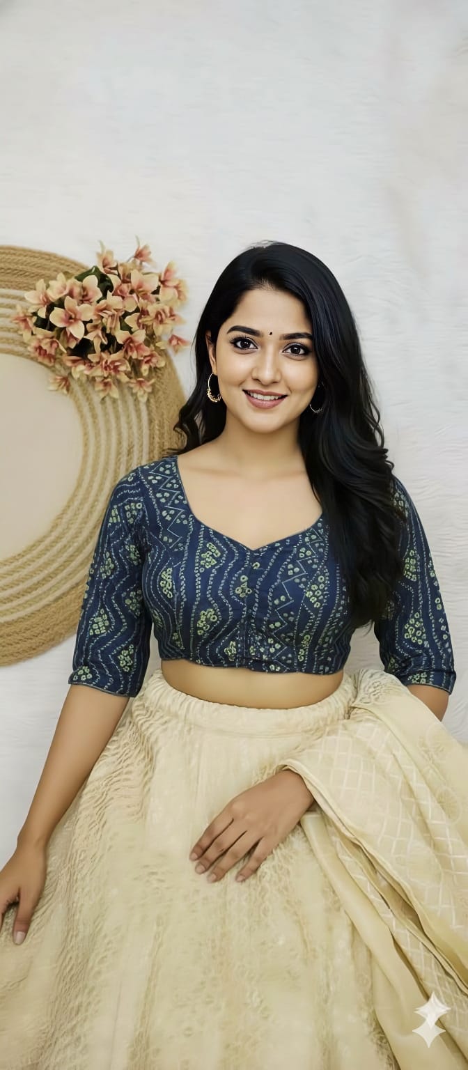 COTTON SILK BANDHANI PRINT WORK BLOUSE