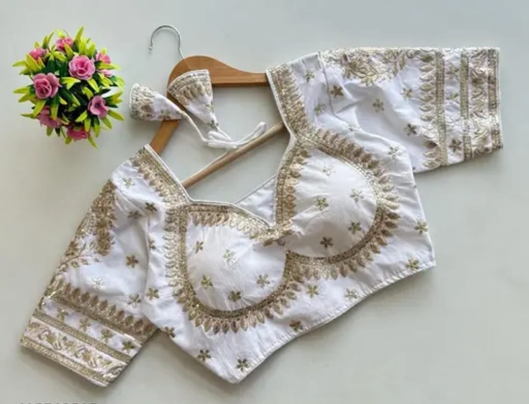 SILK BLEND EMBROIDERY WORK BLOUSE