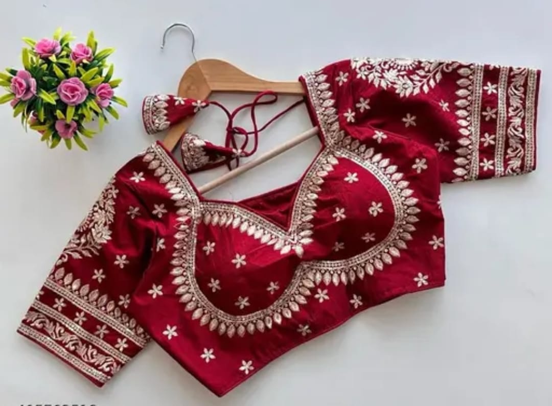 SILK BLEND EMBROIDERY WORK BLOUSE