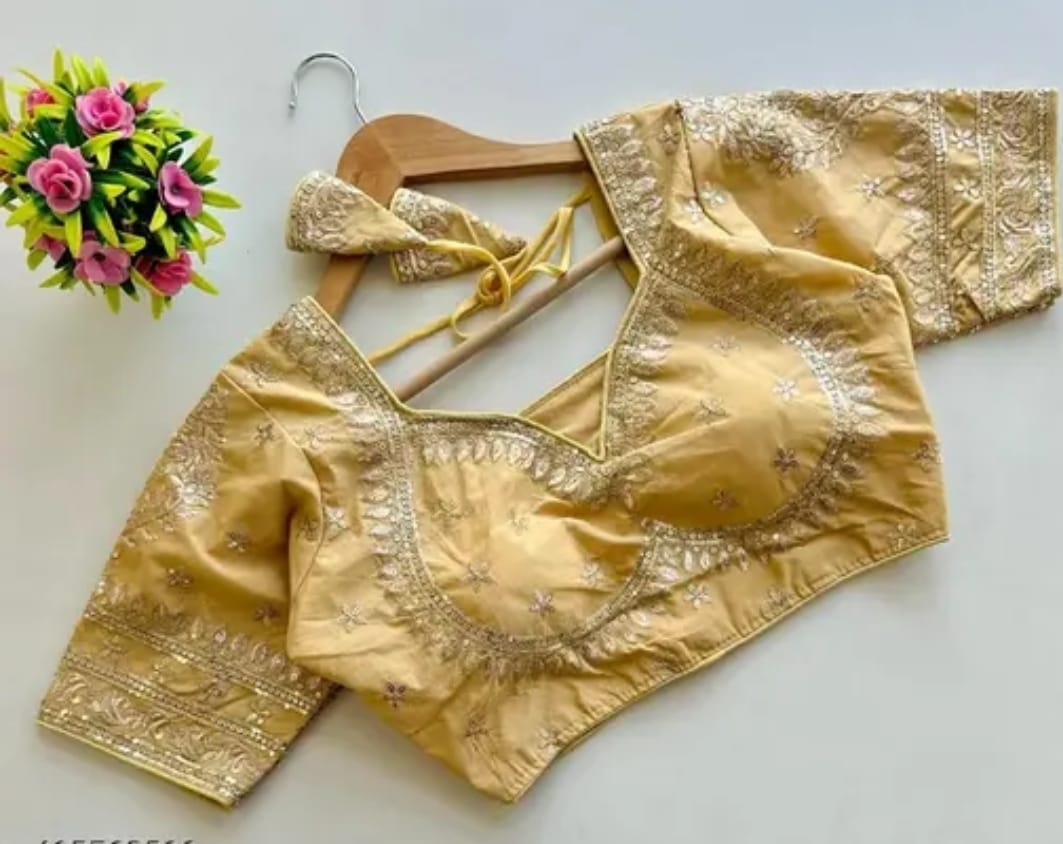 SILK BLEND EMBROIDERY WORK BLOUSE