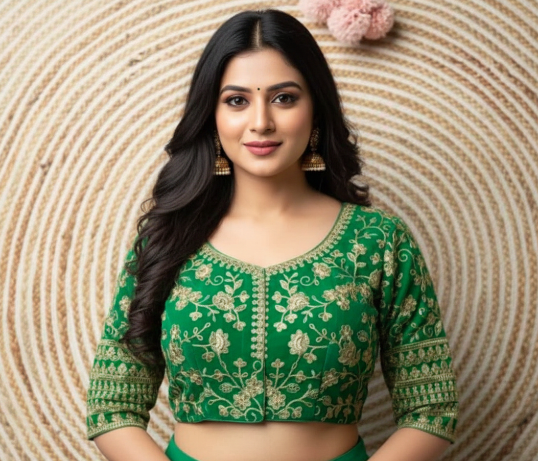 VELVET EMBROIDERY WORK BLOUSE